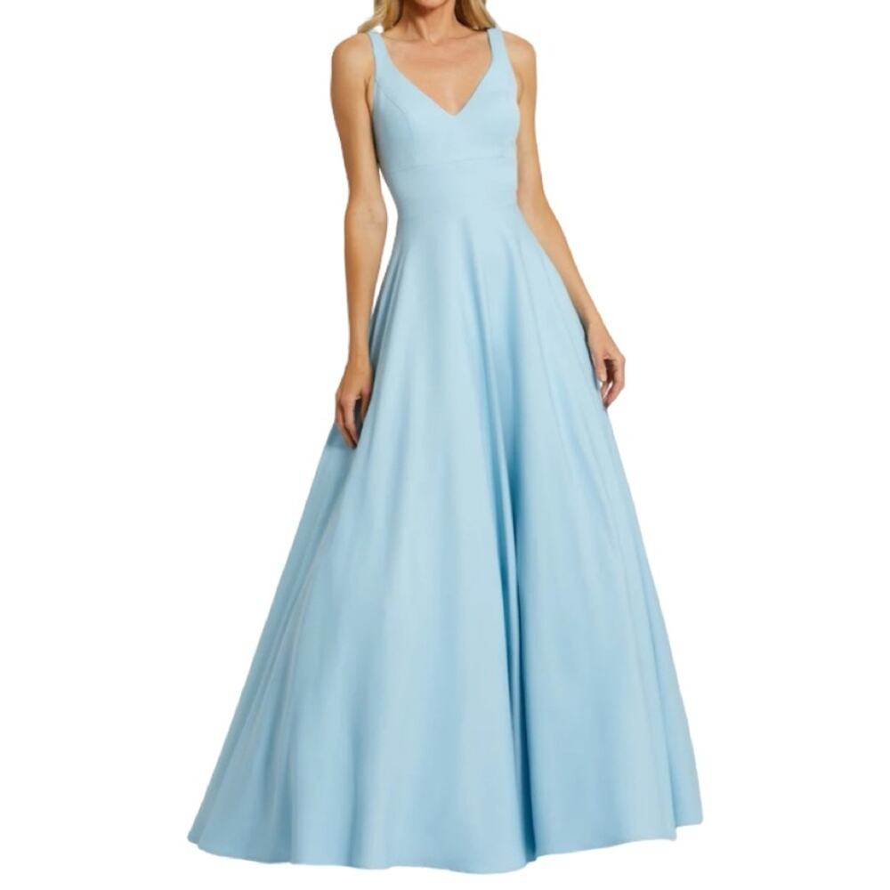 Ieena for Mac Duggal Blue Classic Sleeveless A-Line Ballgown with Pockets Sz 6